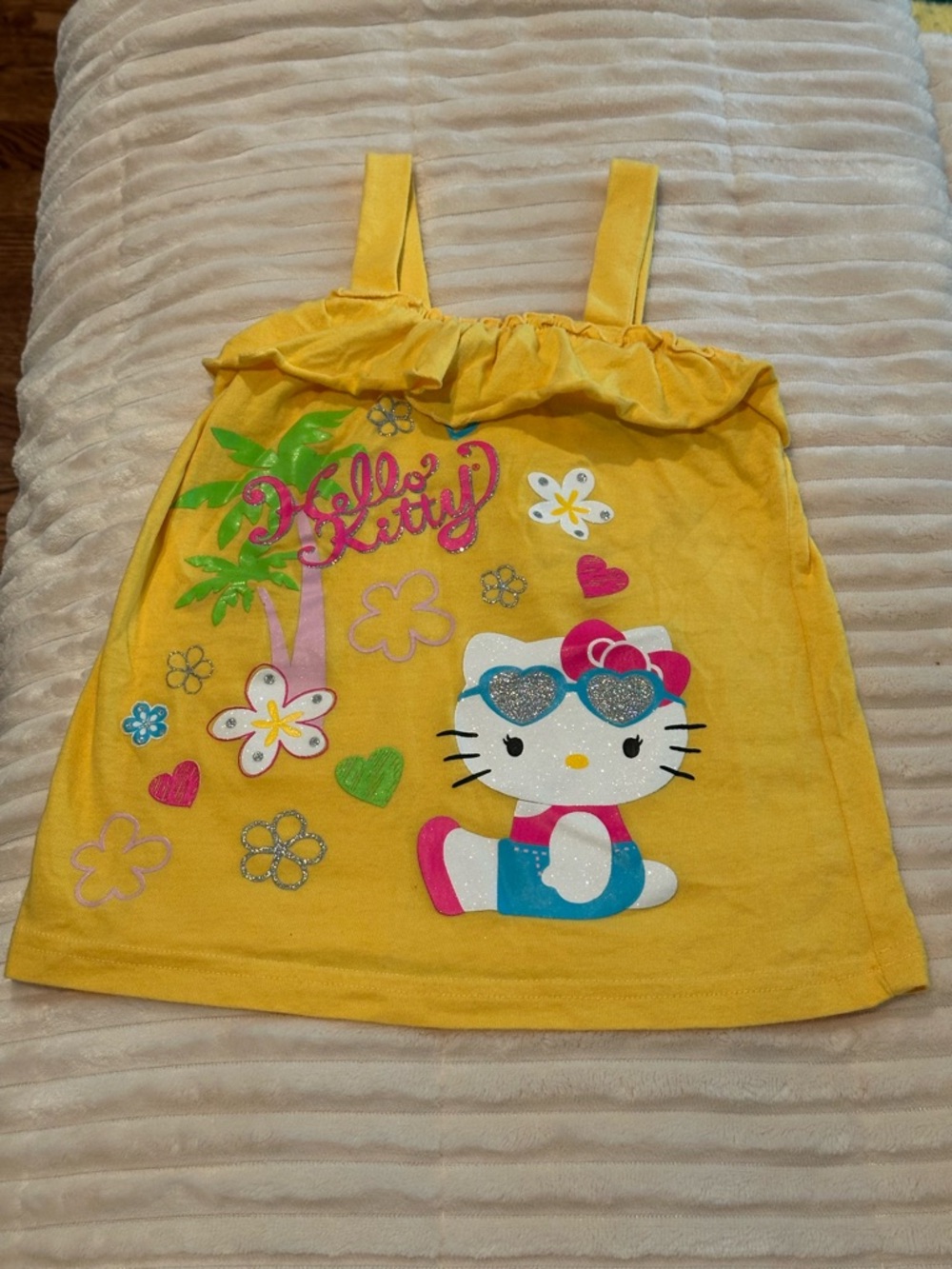 Hello Kitty Graphic Toddler Tank Top Size 4/5 in Lemon Yellow